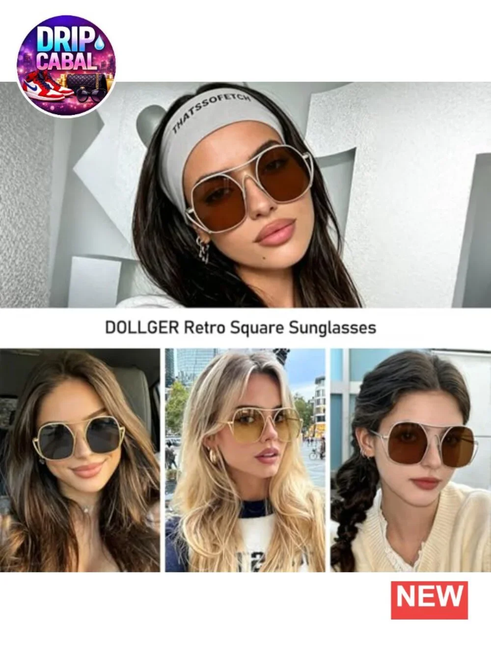 Oversized Metal Aviator Sunglasses Women UV400 Retro Square Frame Shades